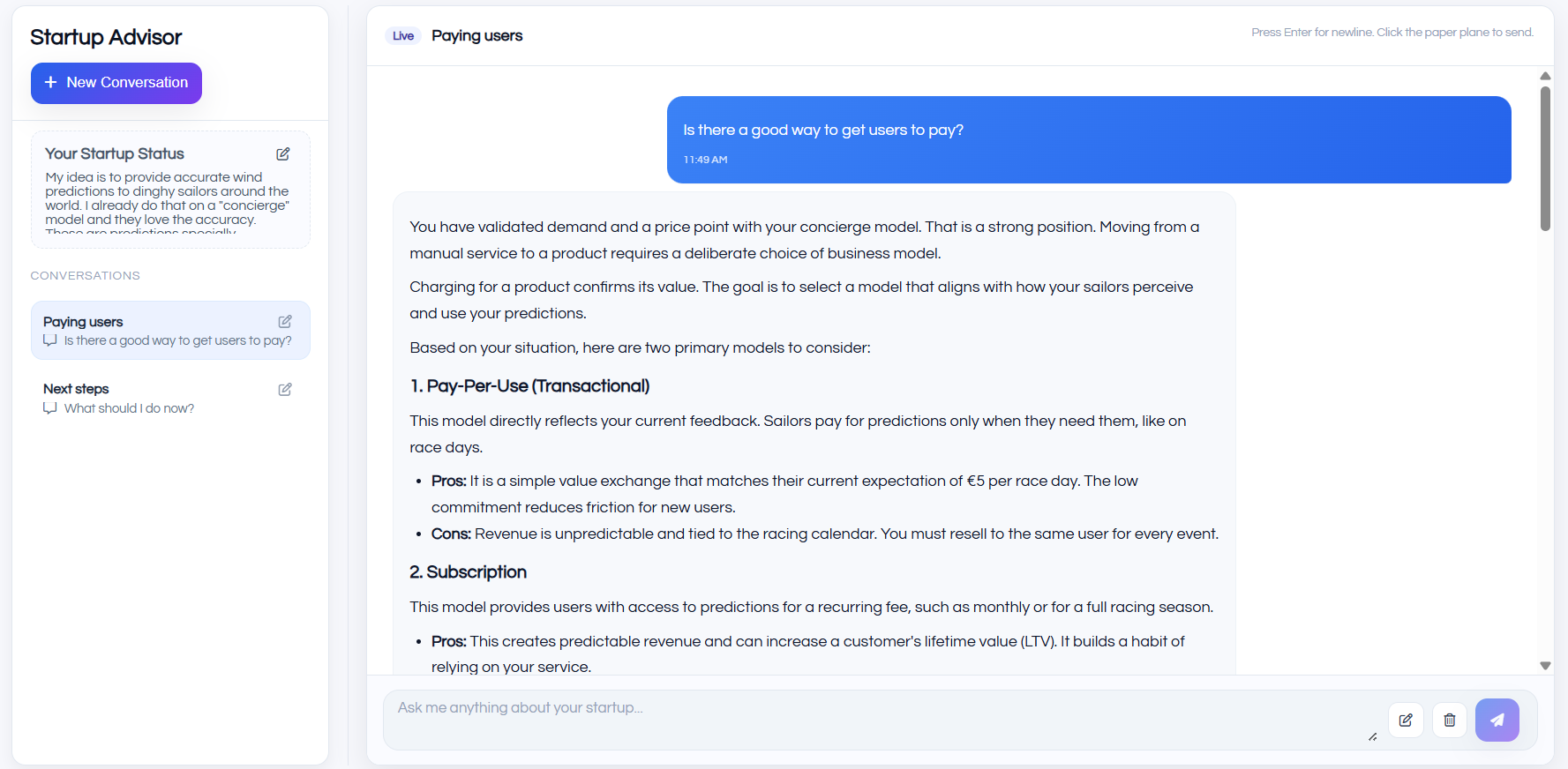 Startup Advisor (by MetaMuse) gallery image