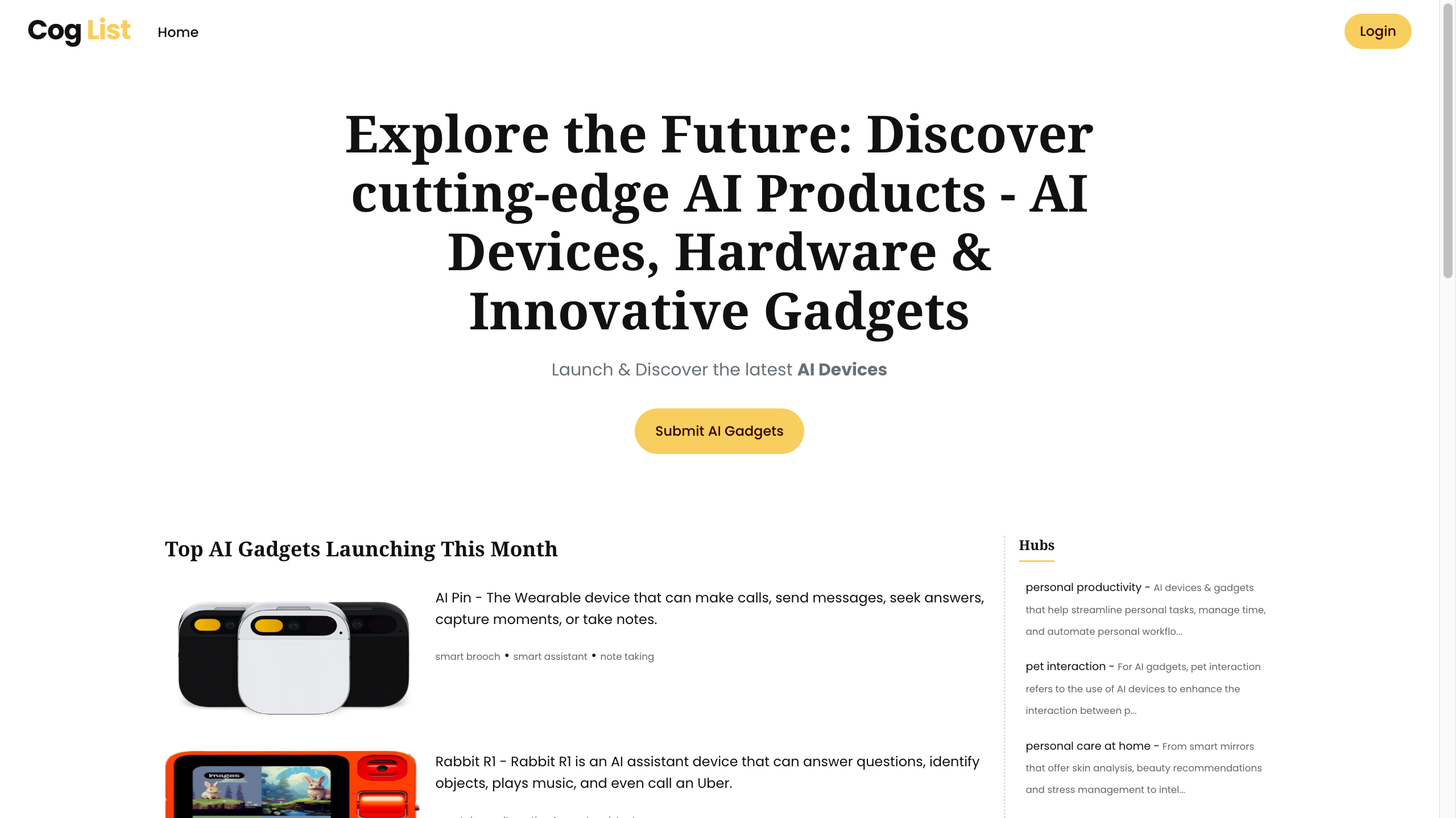 Média Coglist pour les gadgets - Découvrez et lancez les produits AI - appareils, matériel et gadgets 1