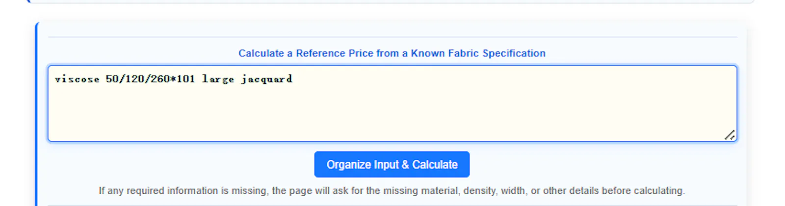 Woven Jacquard Price Calculator screenshot 3