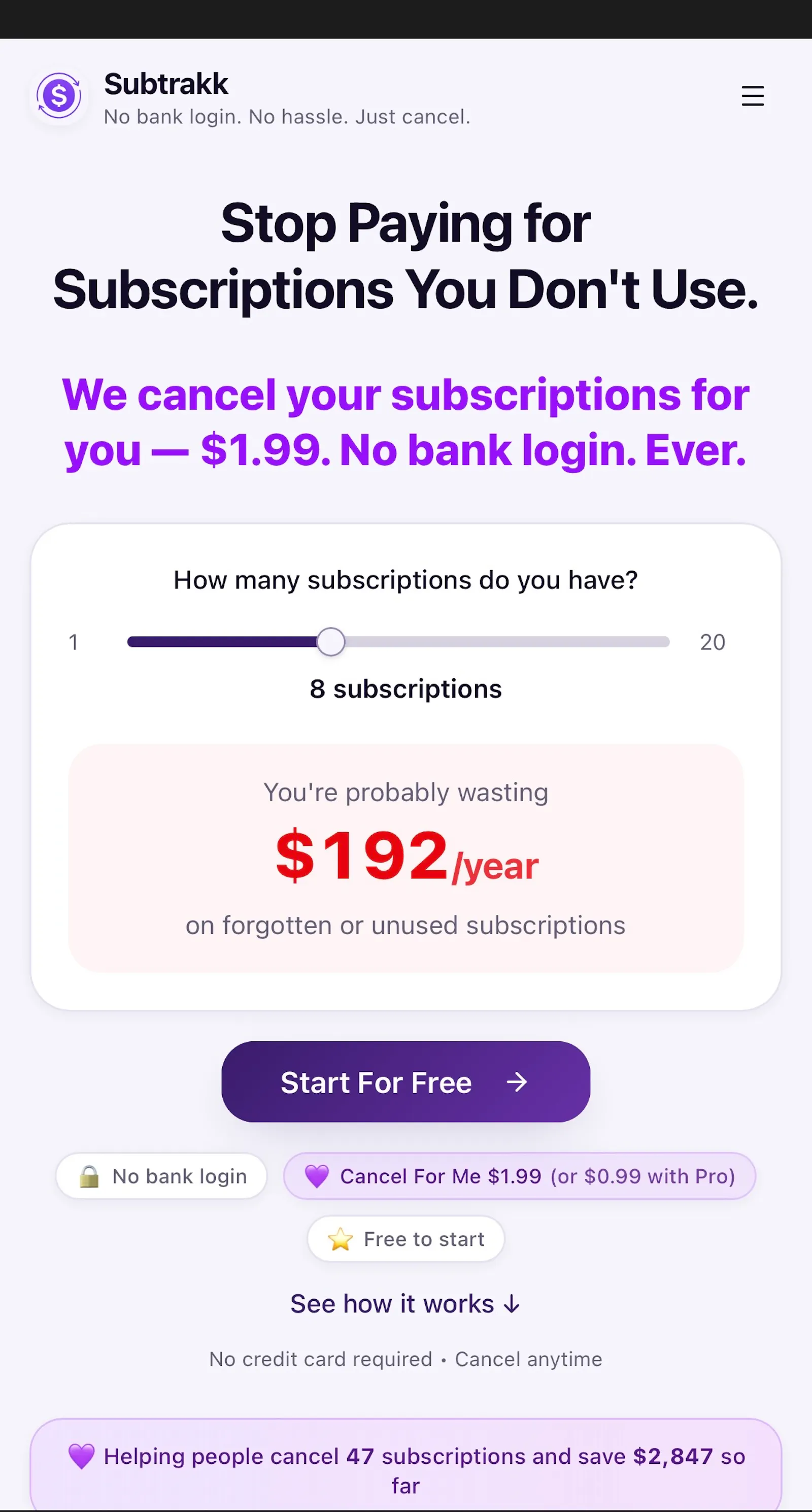 Subtrakk: Subscription Tracker/Canceller screenshot 2