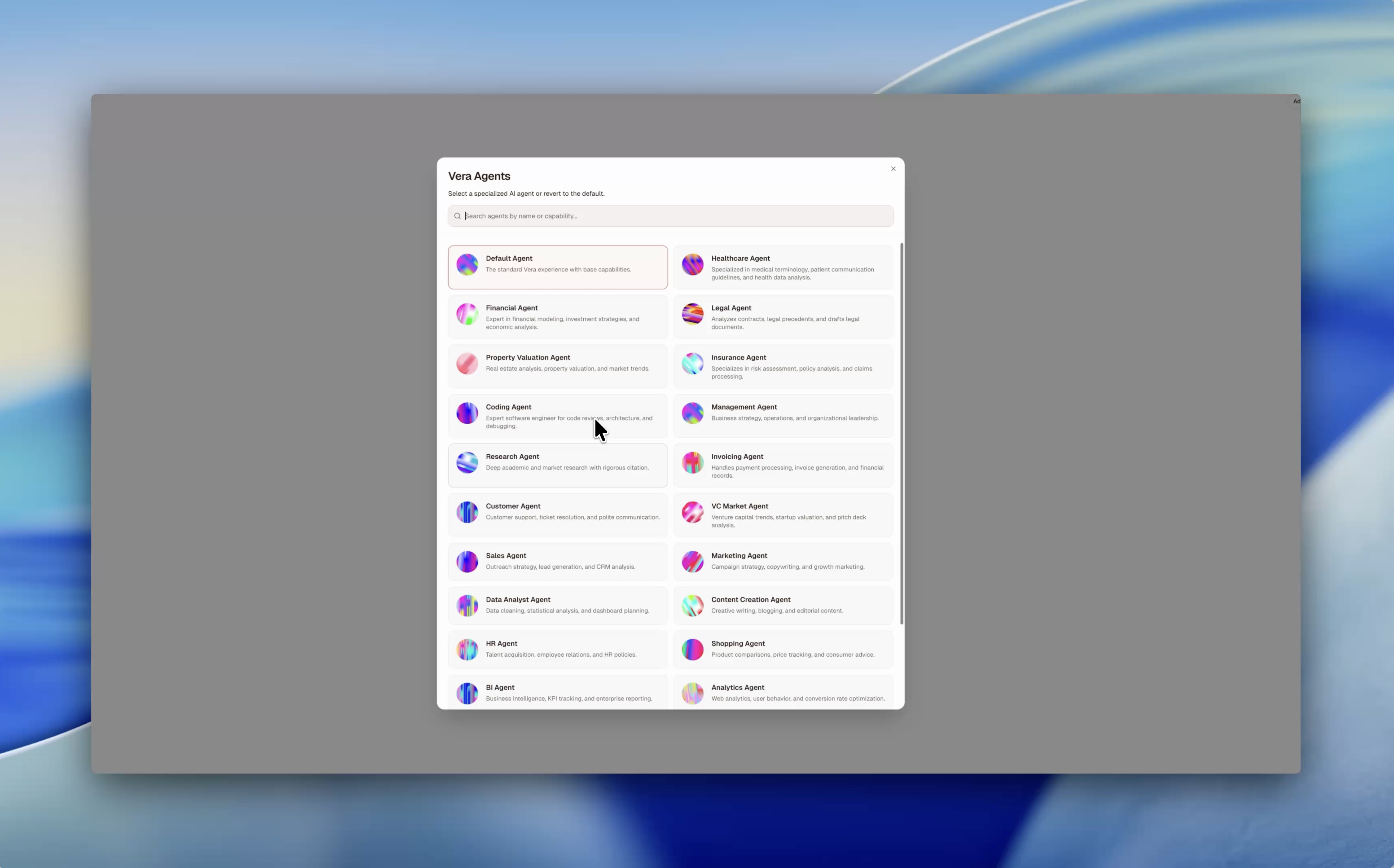 Vera Platform by Cortex Research - Screenshot 4 showing product features and functionality