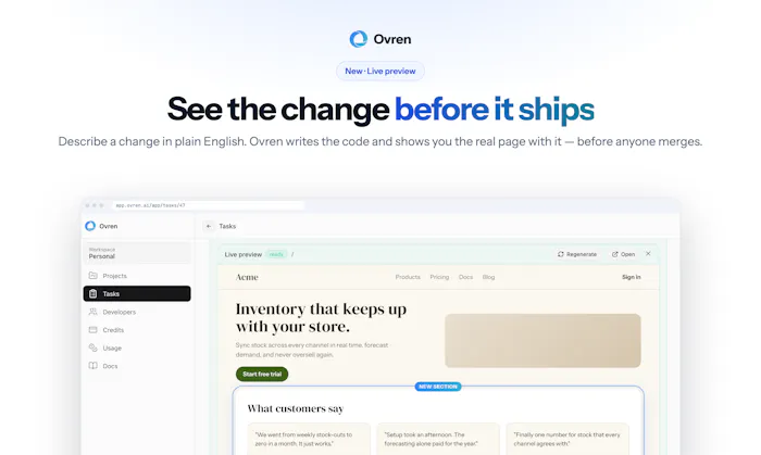 Ovren Live Preview产品图