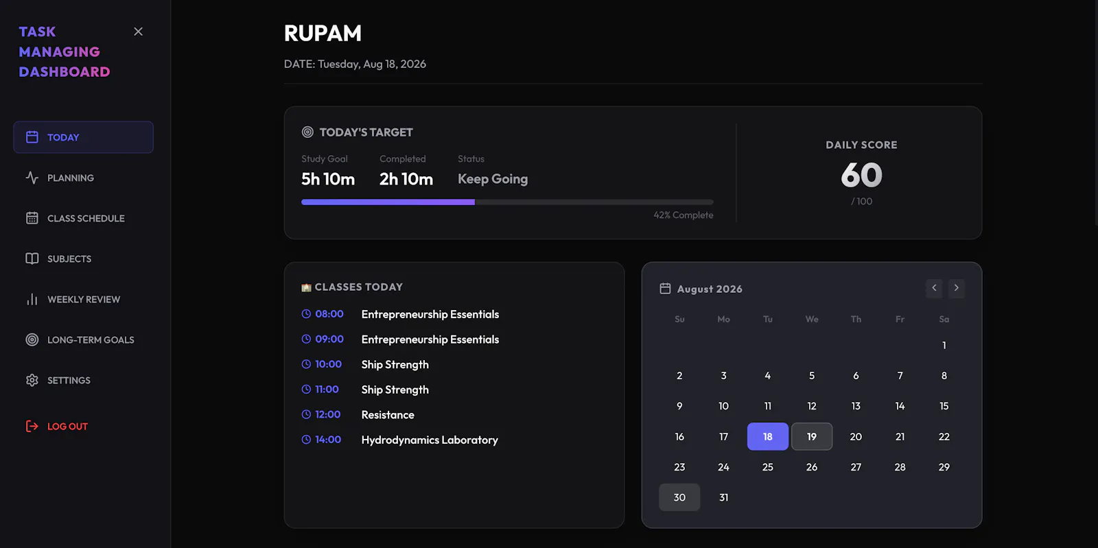 Study Tracker screenshot 2