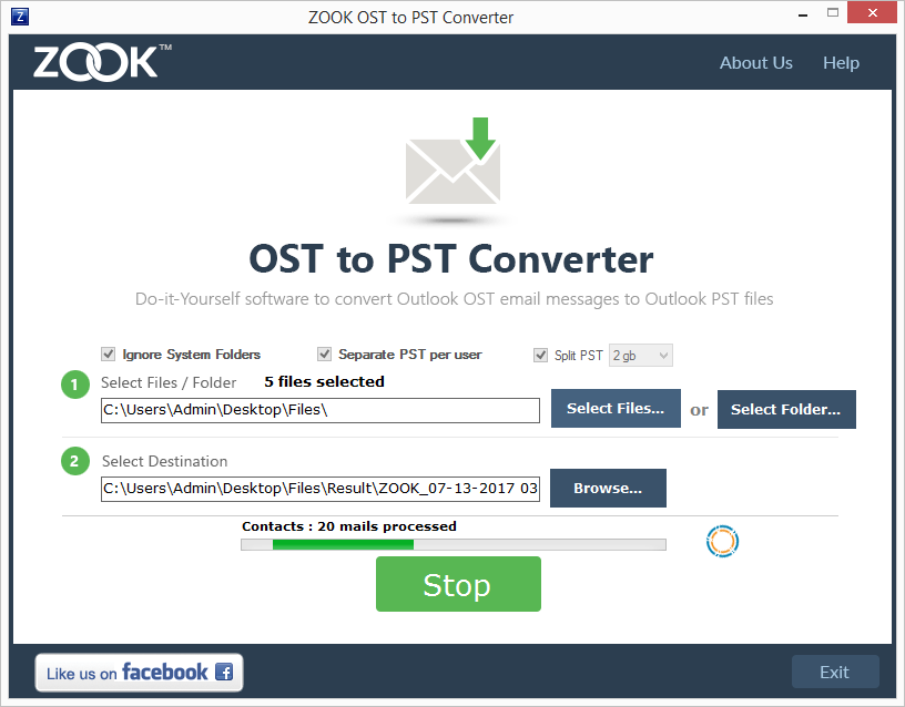 ZOOK OST to PST Converter