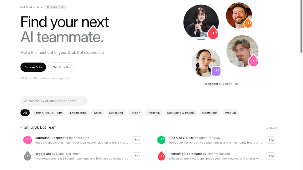 Grok Bot Marketplace product