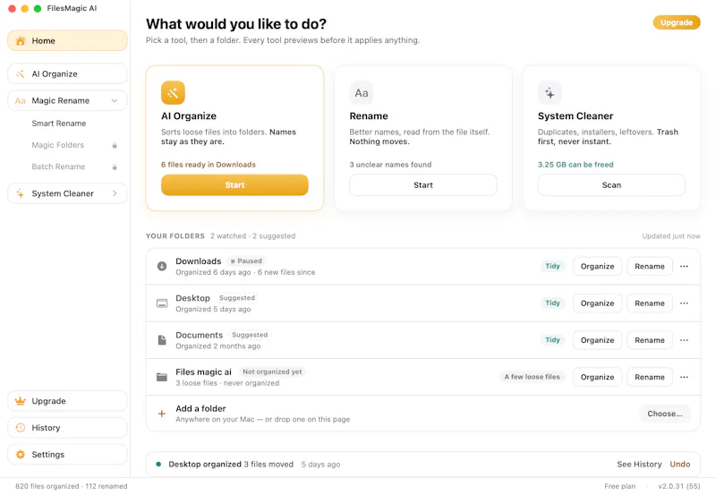 Files Magic AI File Rename & Organizer screenshot 1