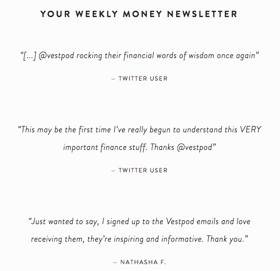 Vestpod Newsletter gallery image