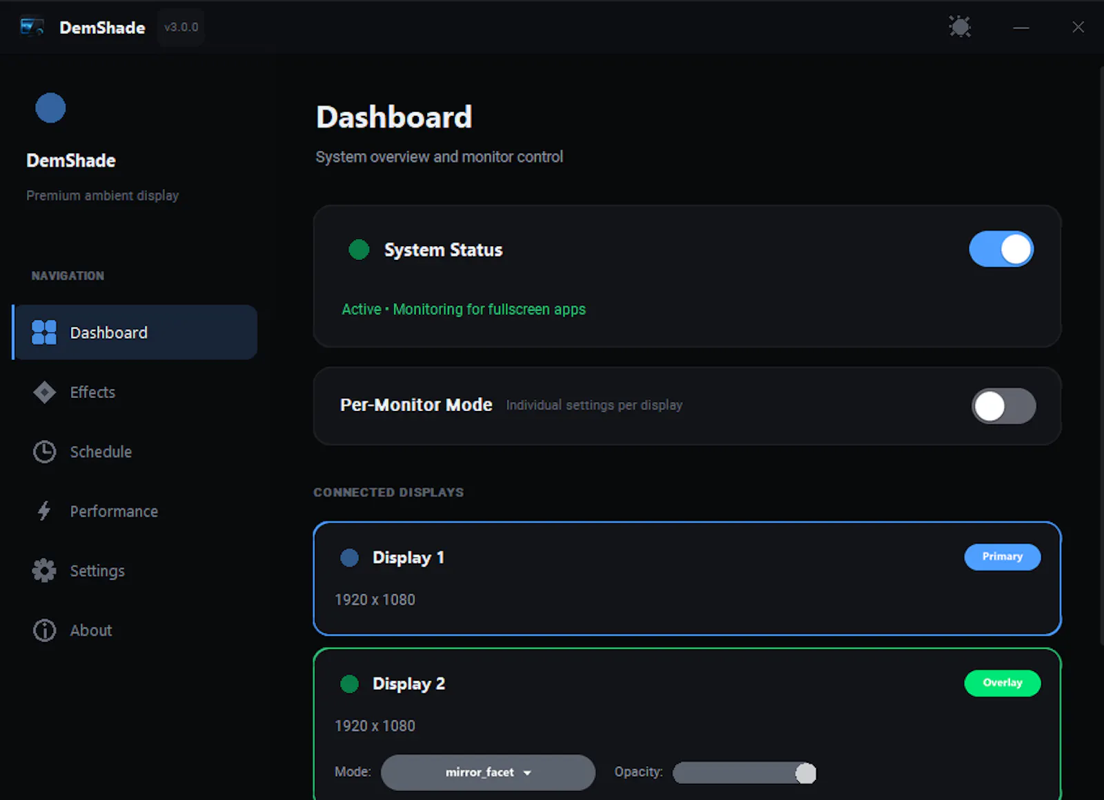DemShade: ambient monitor lighting screenshot 2