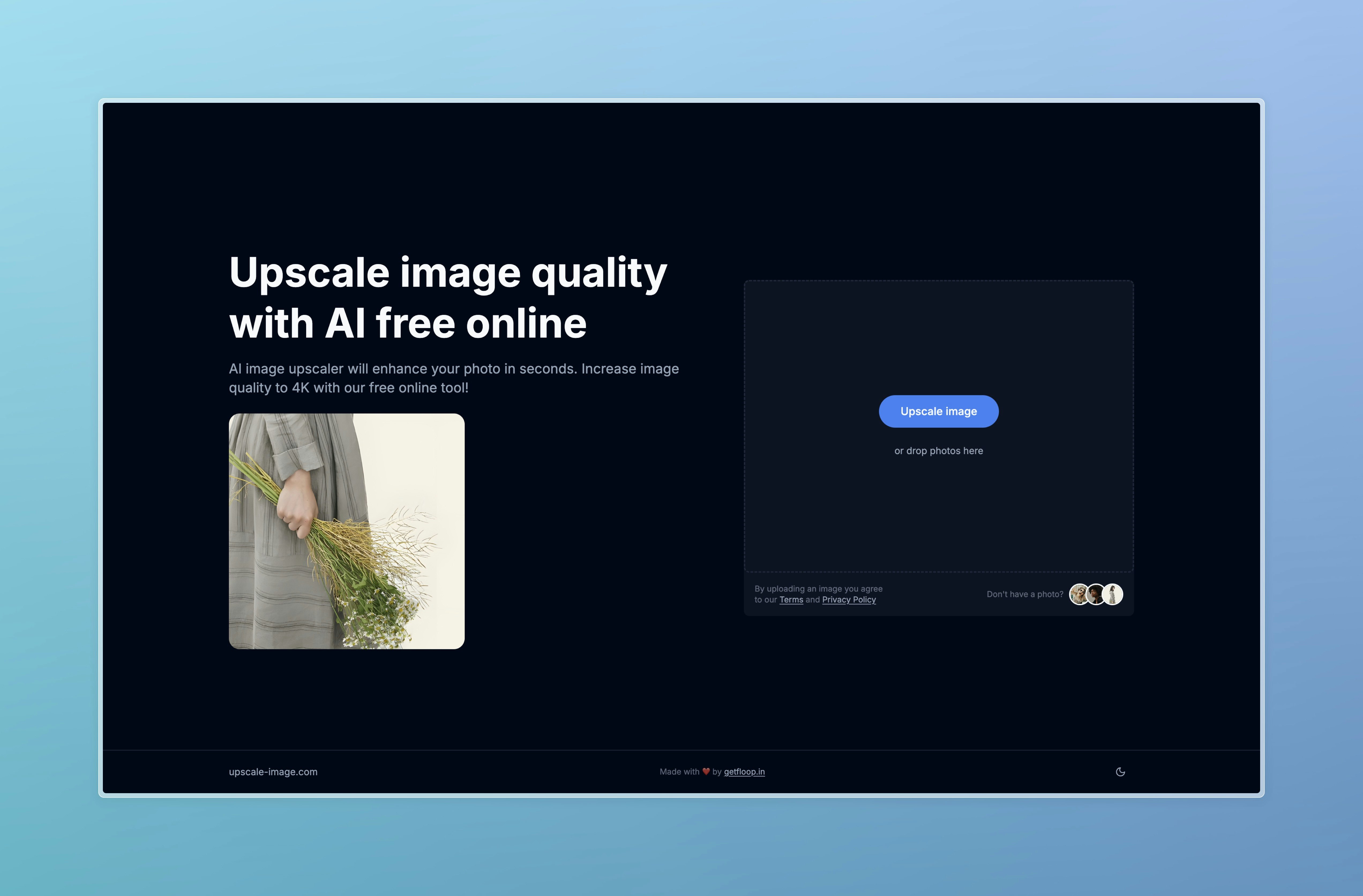 4K AI Upcaler - Herramienta de imagen de IA gratis - Transformar cualquier imagen-> impresionante calidad 4K con IA, al instante media 2
