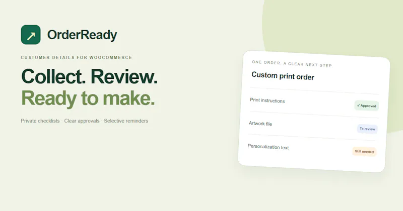 OrderReady for WooCommerce screenshot 2