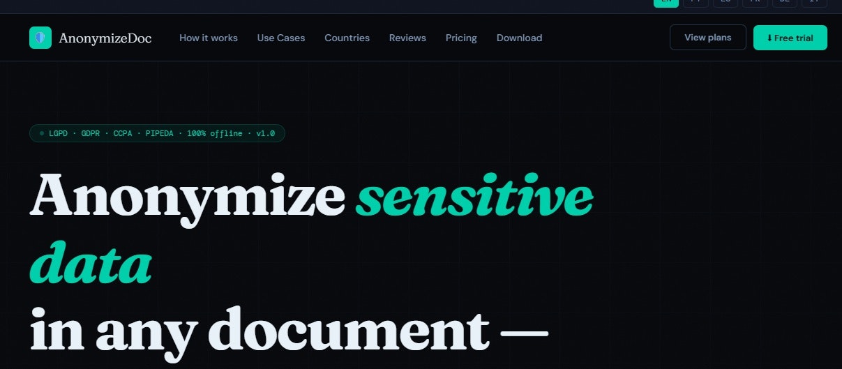 AnonymizeDoc — Global PDF Anonymization gallery image