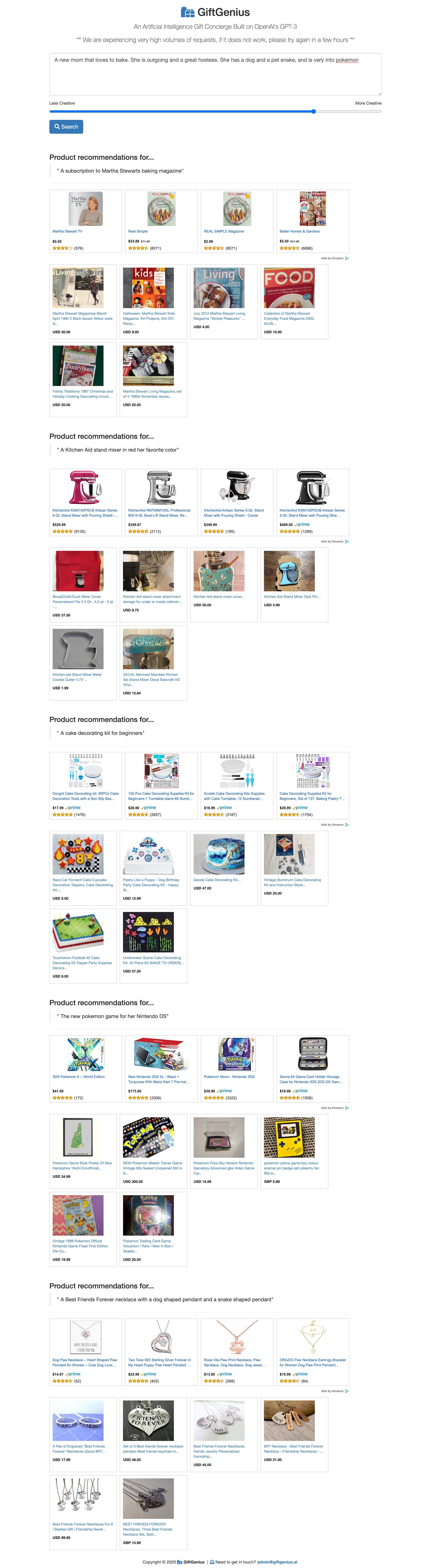 GiftGenius - GPT-3 Gift Recommendations gallery image
