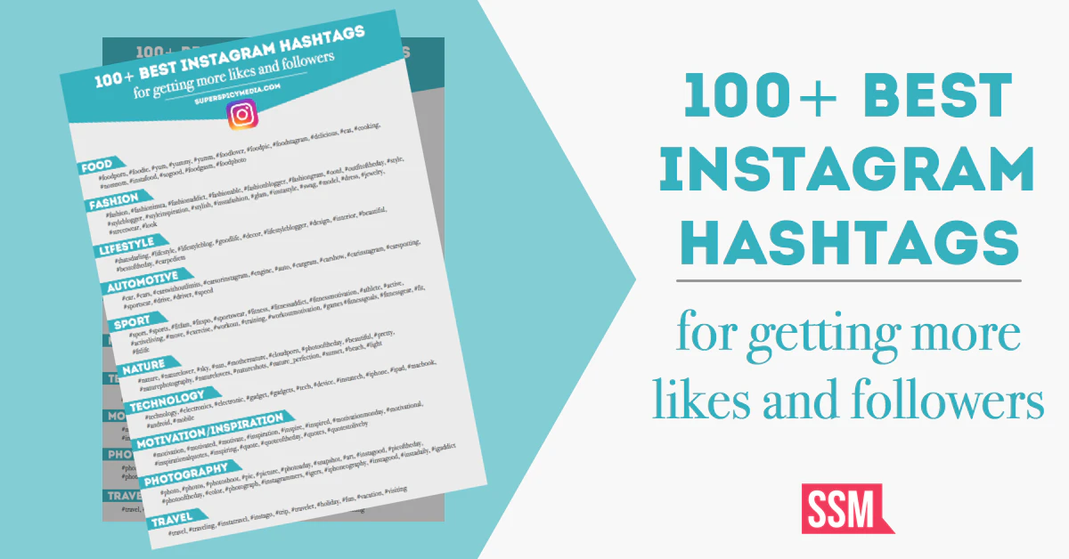100+ Best Instagram Hashtags - Cheat Sheet