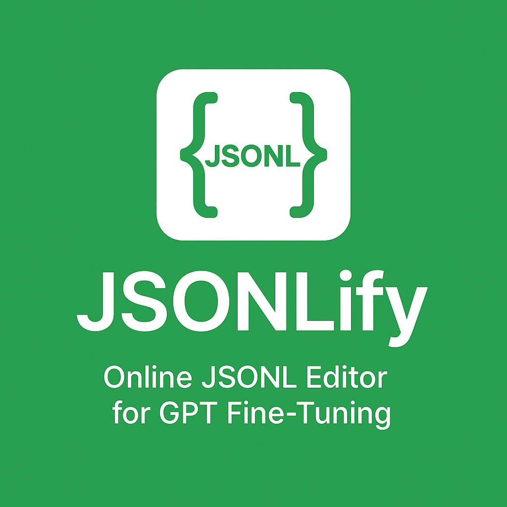 JSONLify–JSONL Editor 4 GPT Fine-tuning logo