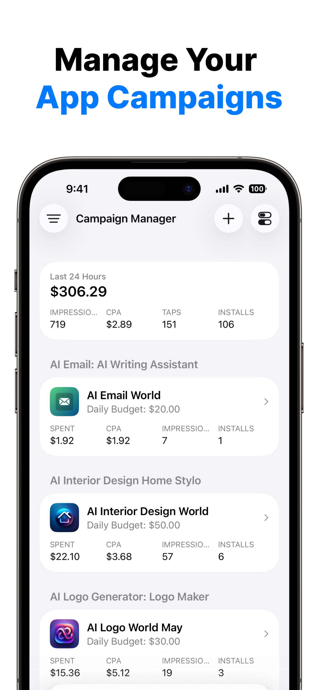 Campaign Manager for Apple Ads gallery image