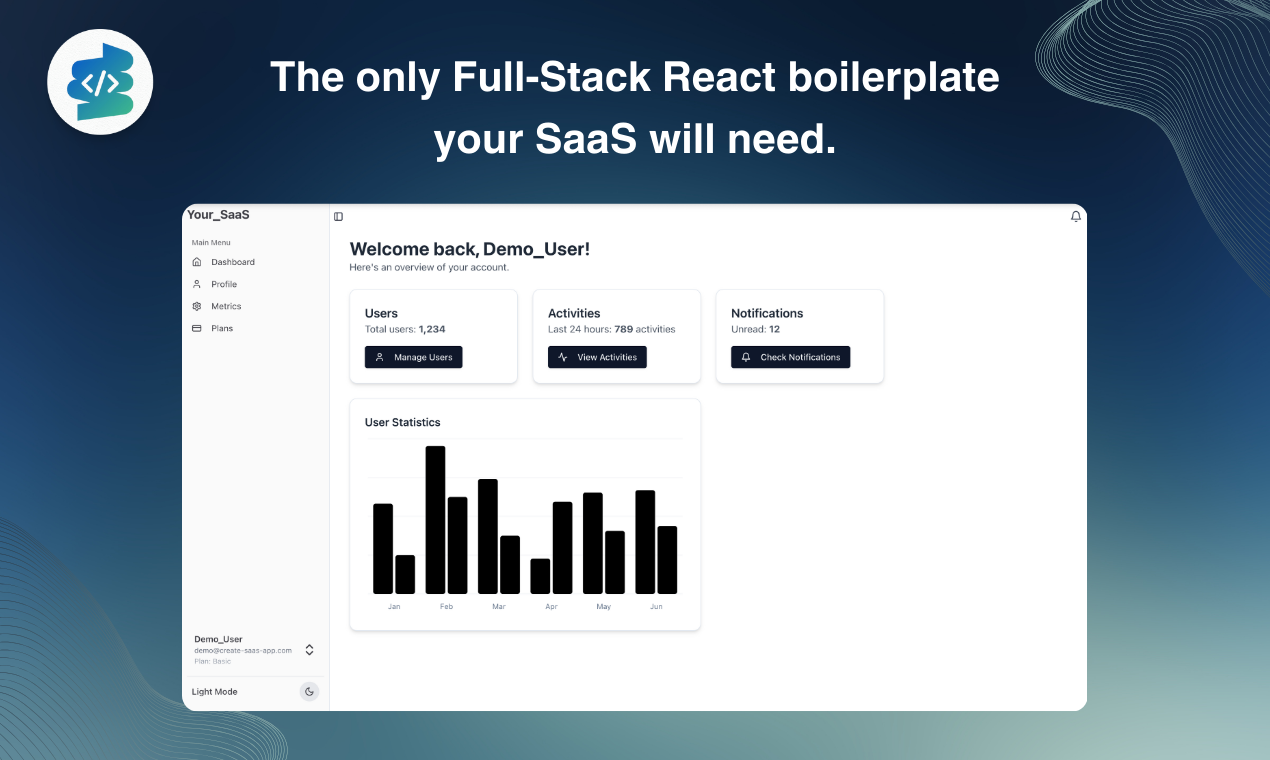 NPX CREATE-SAAS-APP - 您需要的唯一全栈React样本板媒体2