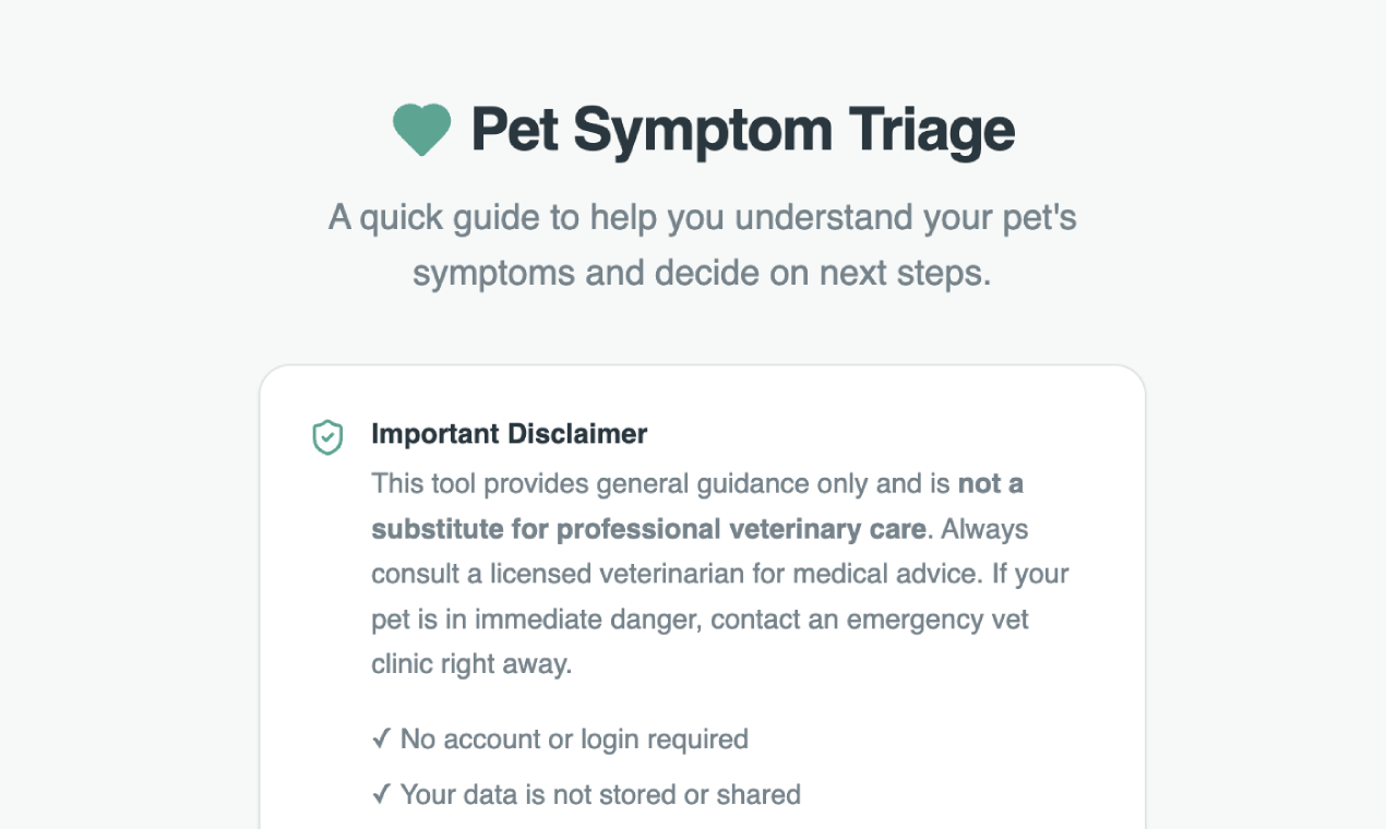 PetCareMedic 1-Minute Pet Symptom Triage gallery image