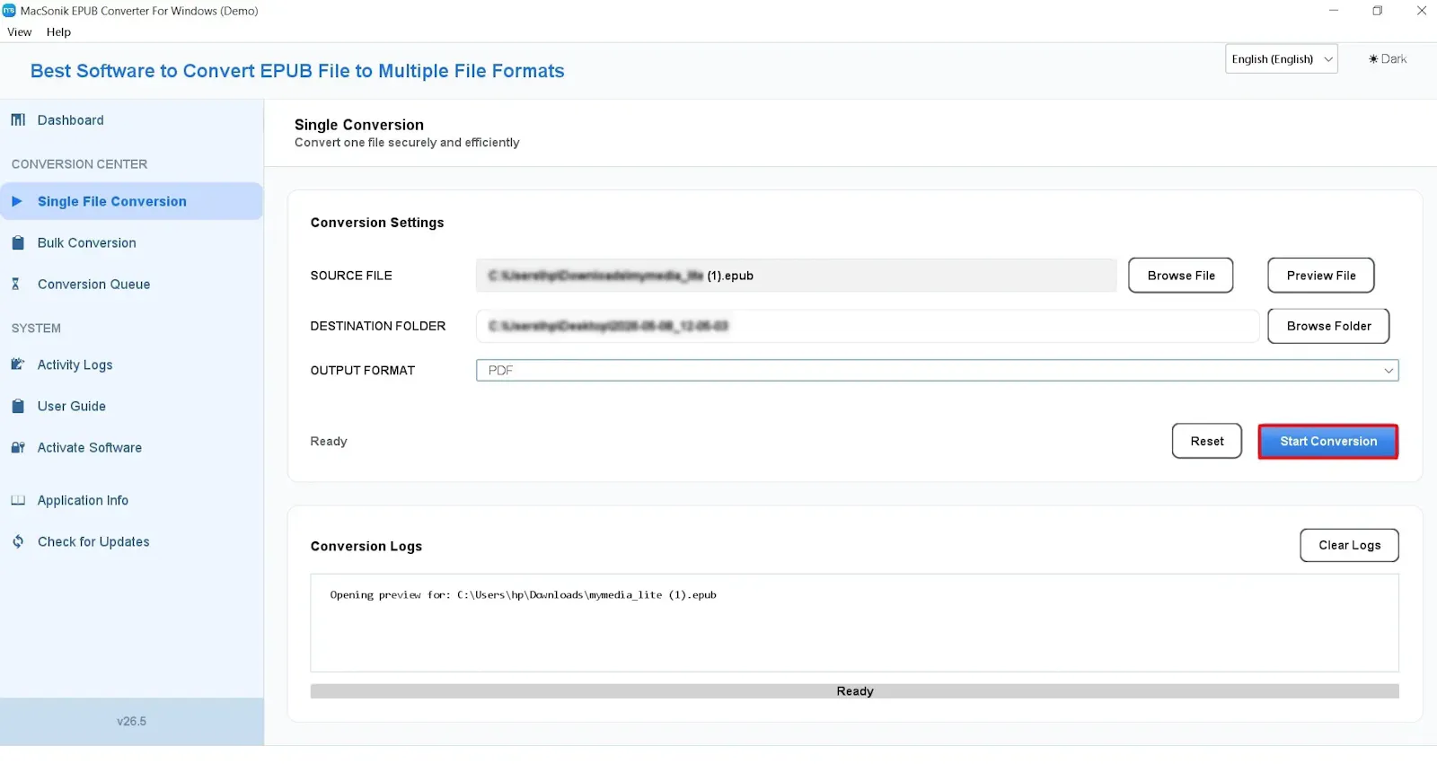MacSonik EPUB Converter screenshot 5
