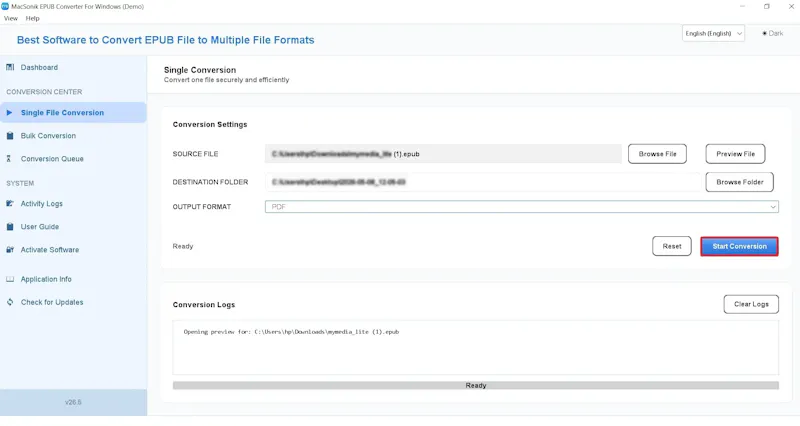 MacSonik EPUB Converter screenshot 5