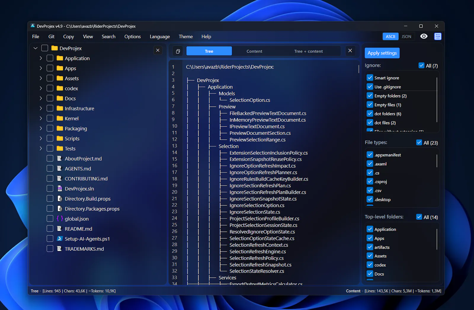 DevProjex screenshot 2