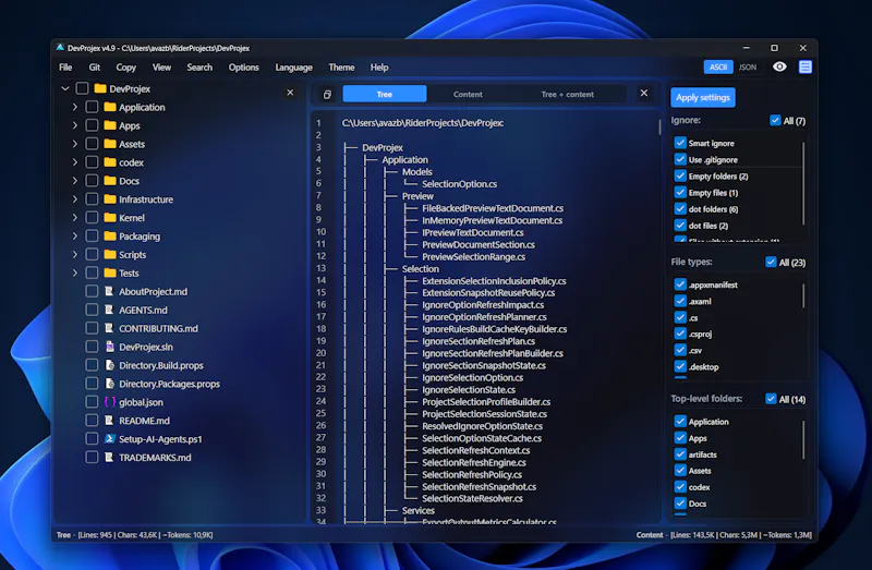 DevProjex screenshot 2