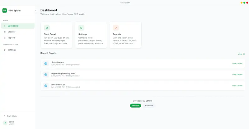 Free SEO Spider screenshot 1