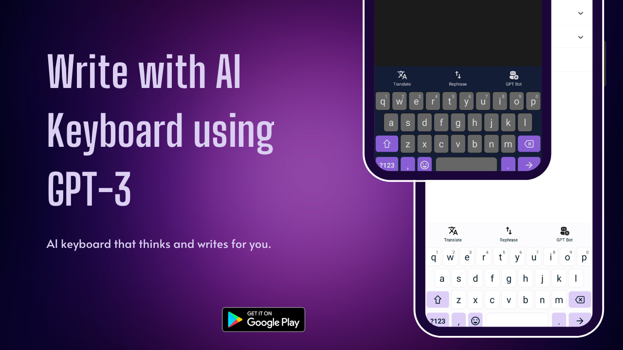 Keybot - AI Klavye - Android klavyenizde GPT-3'ün gücünü deneyimleyin medya 1