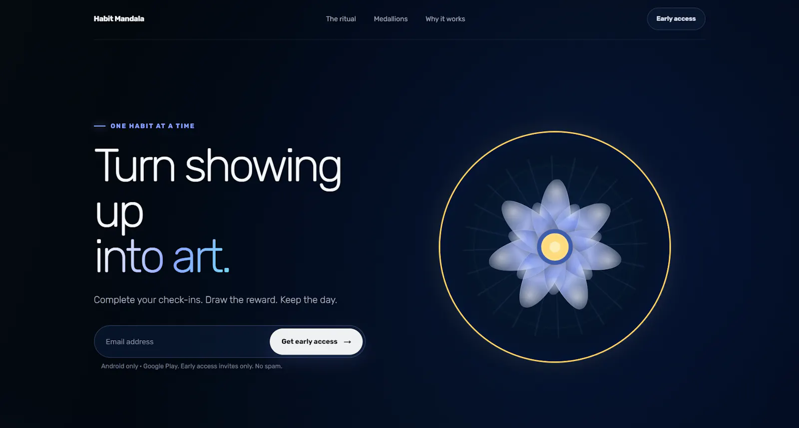 Habit Mandala Website screenshot 1
