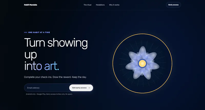 Habit Mandala Website screenshot 1