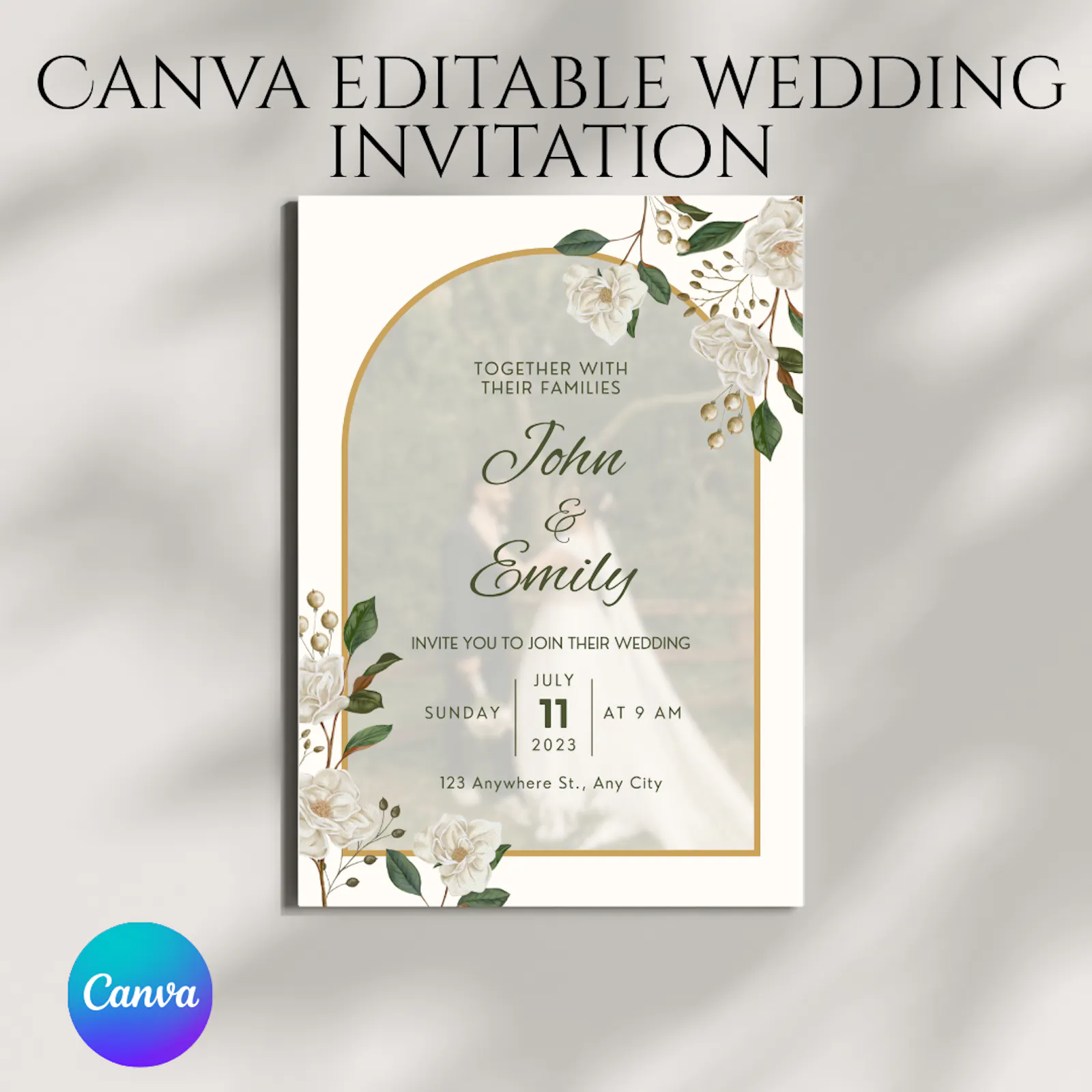 Canva editable wedding invitation screenshot 1