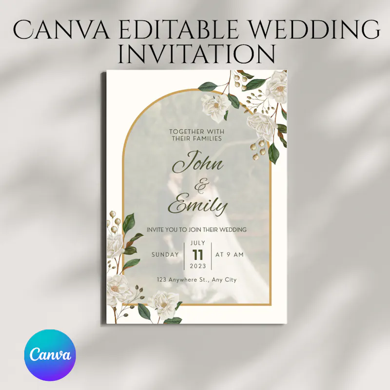 Canva editable wedding invitation screenshot 1