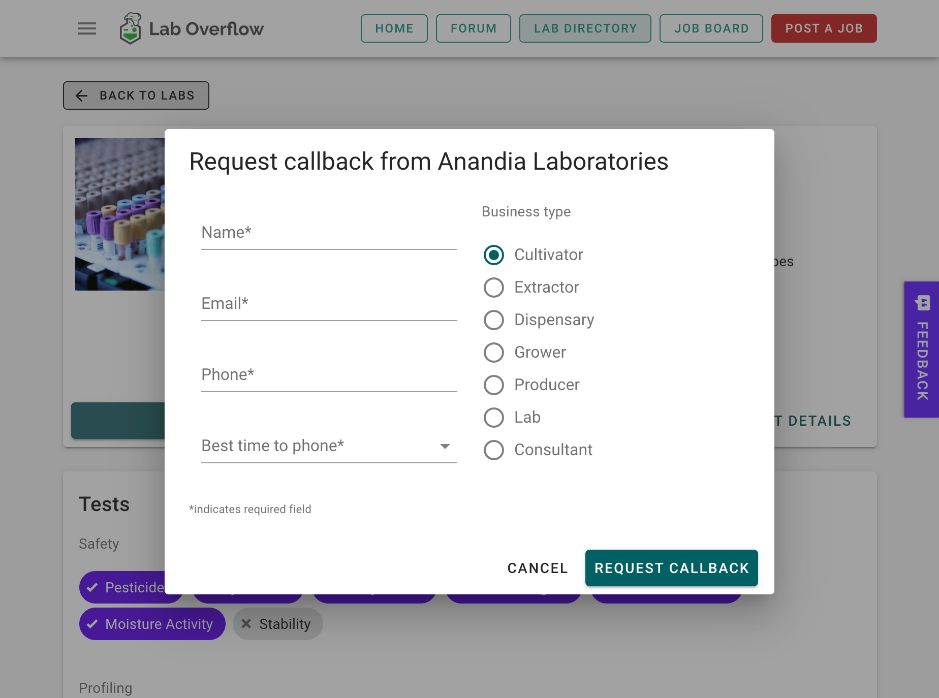 Overflow di laboratorio - La prima comunità per i professionisti del laboratorio nel settore della cannabis media 9