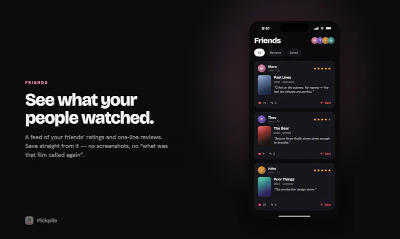 Pickpile - Reels to watchlist screenshot 7