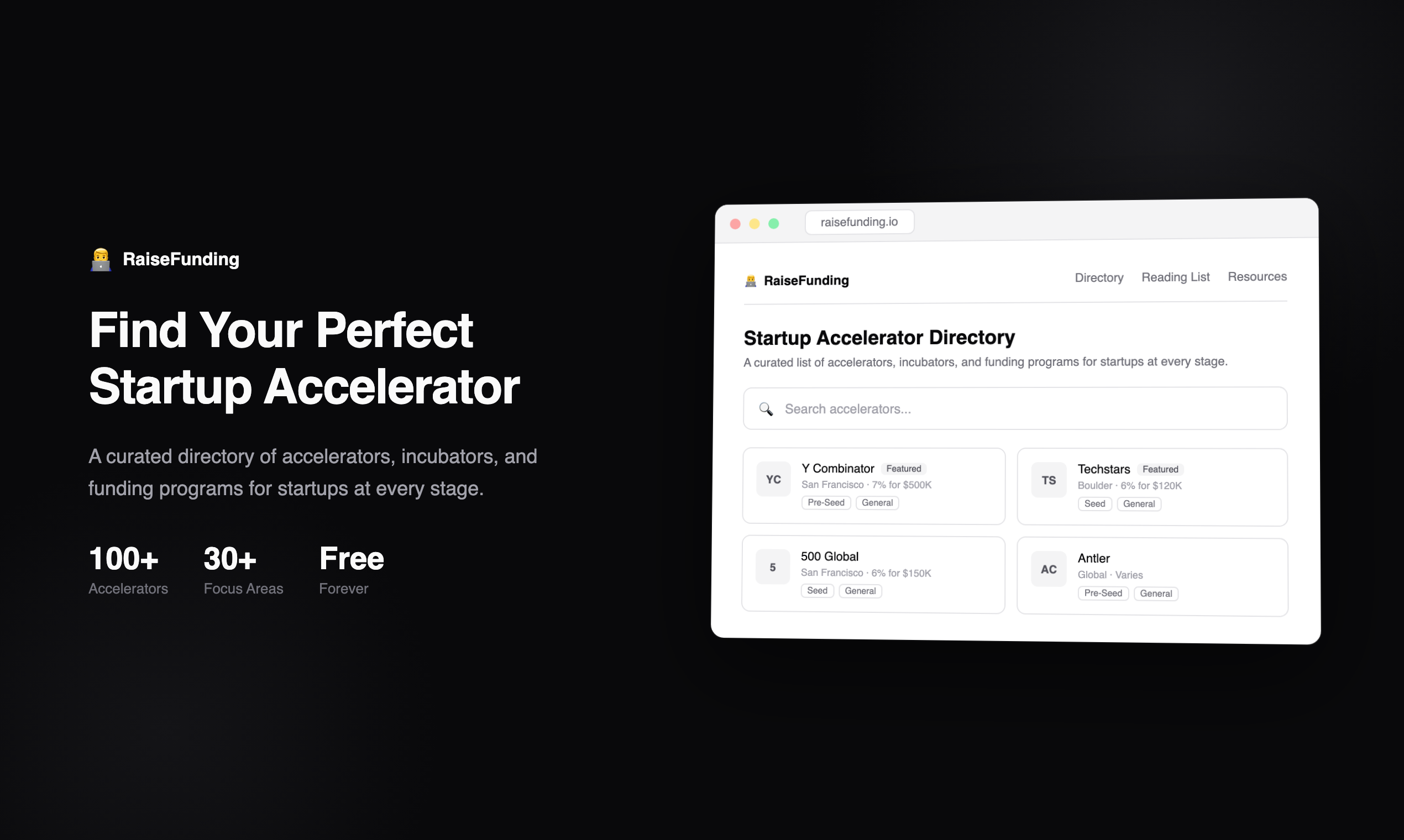 RaiseFunding - Main product screenshot demonstrating key features and user interface