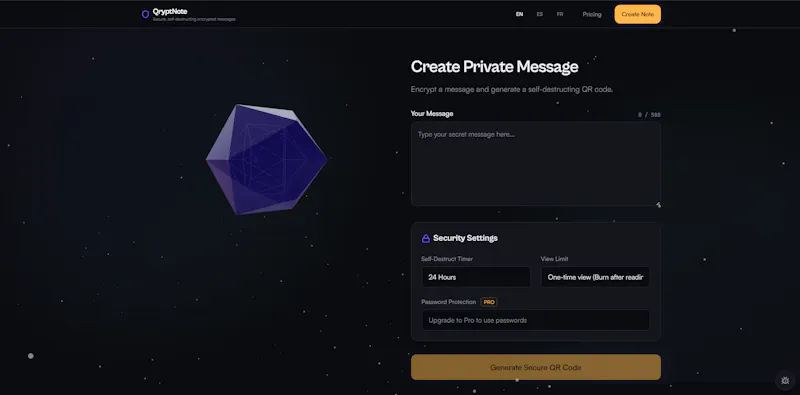 QryptNote screenshot 2