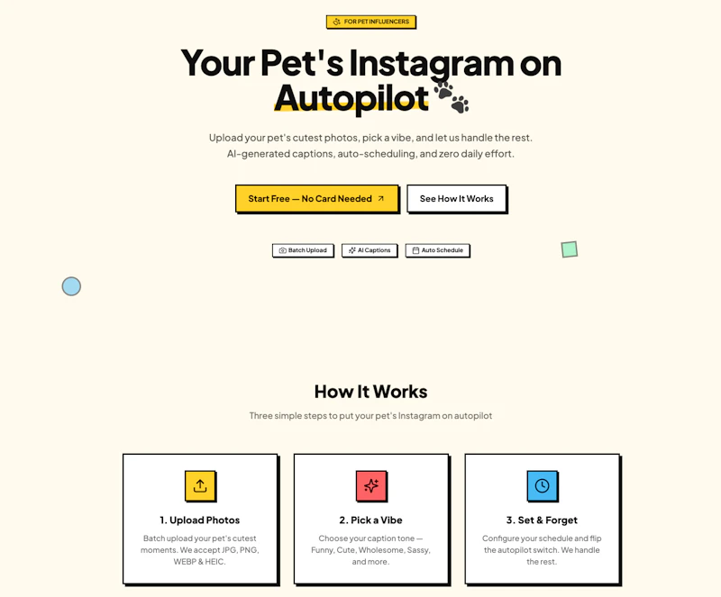 PawEachDay — Pet Instagram on Autopilot screenshot 1