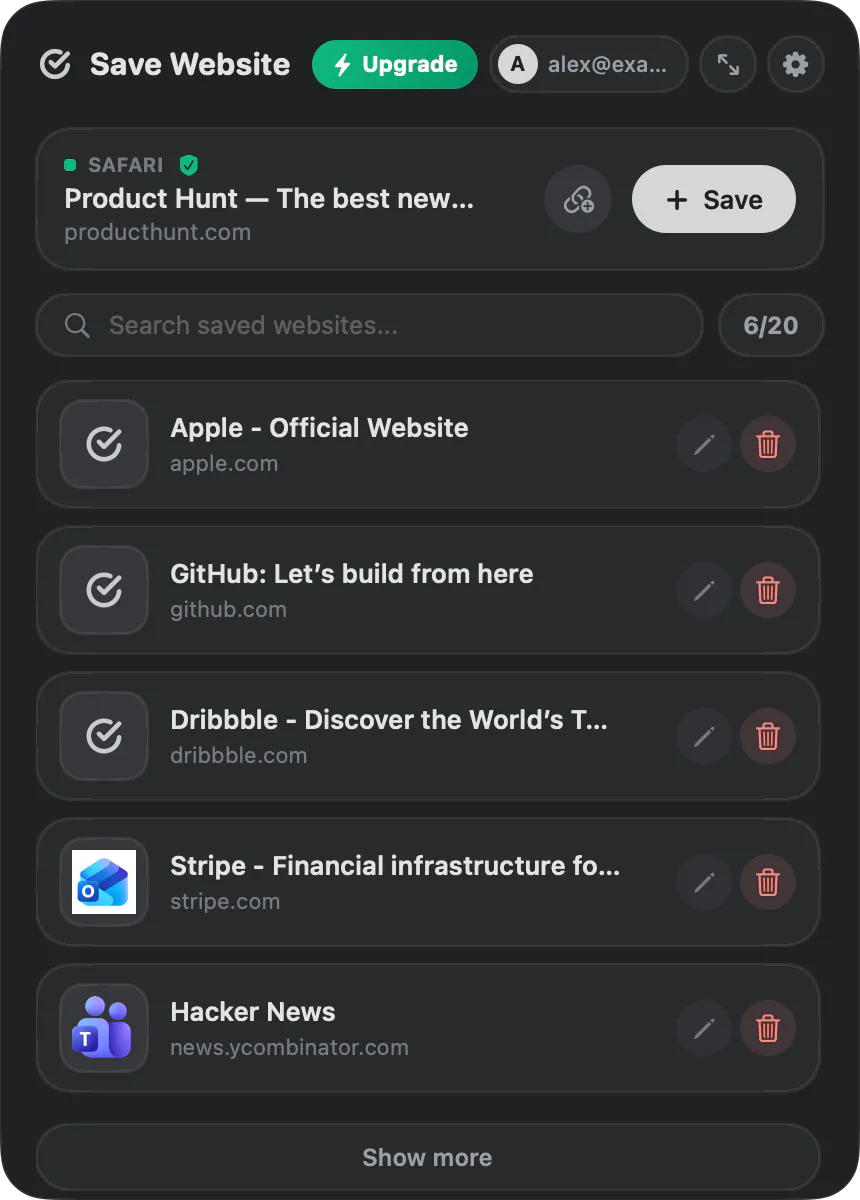 Save Website gallery image