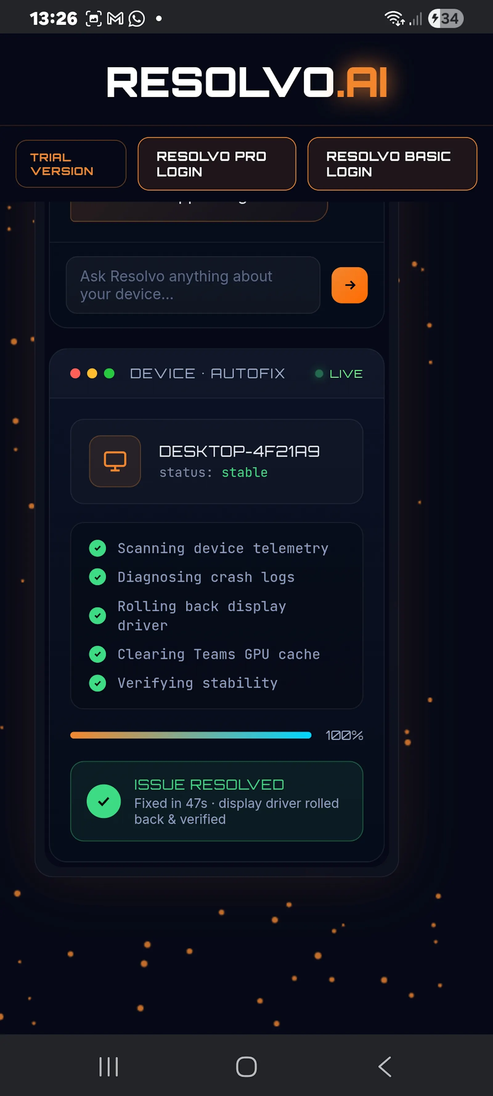 Resolvo screenshot 2