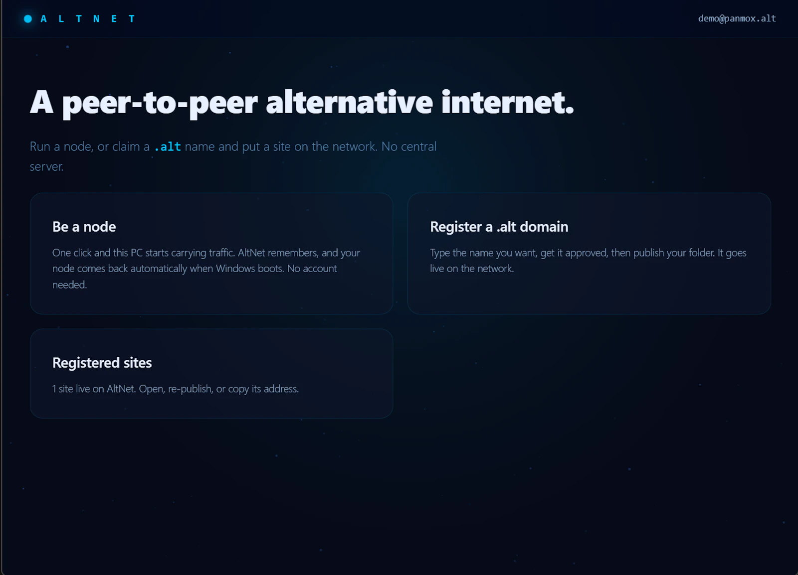 AltNet screenshot 2