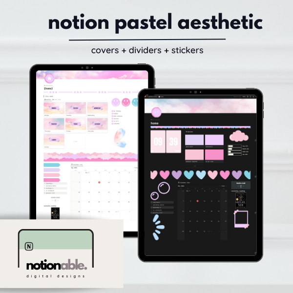 pastel notion customization bundle