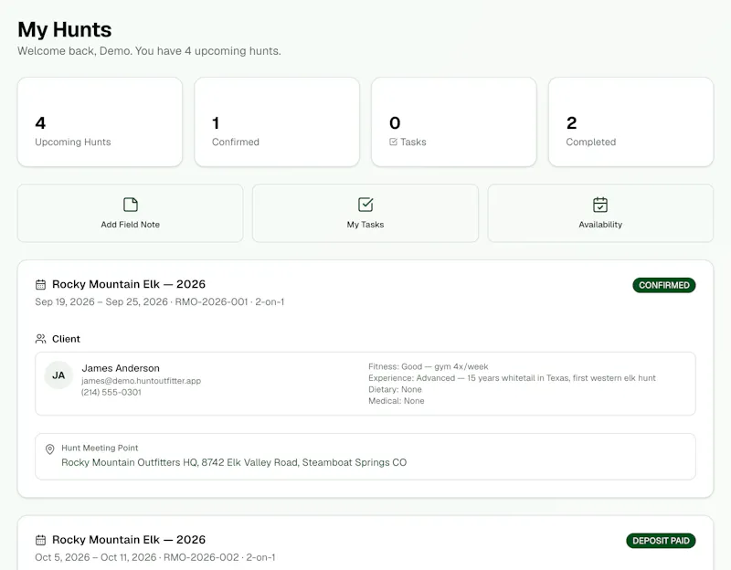 Outfitter Booking & Management Software screenshot 3