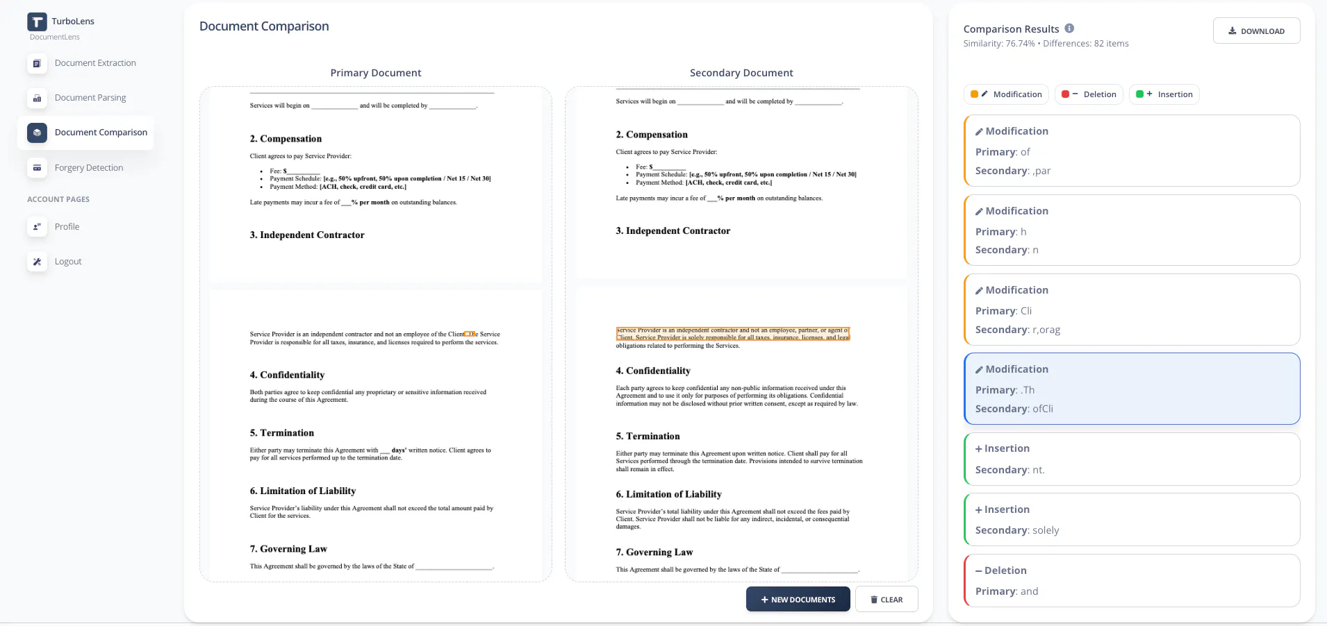 DocumentLens: Detect forged documents & compare document versions ...