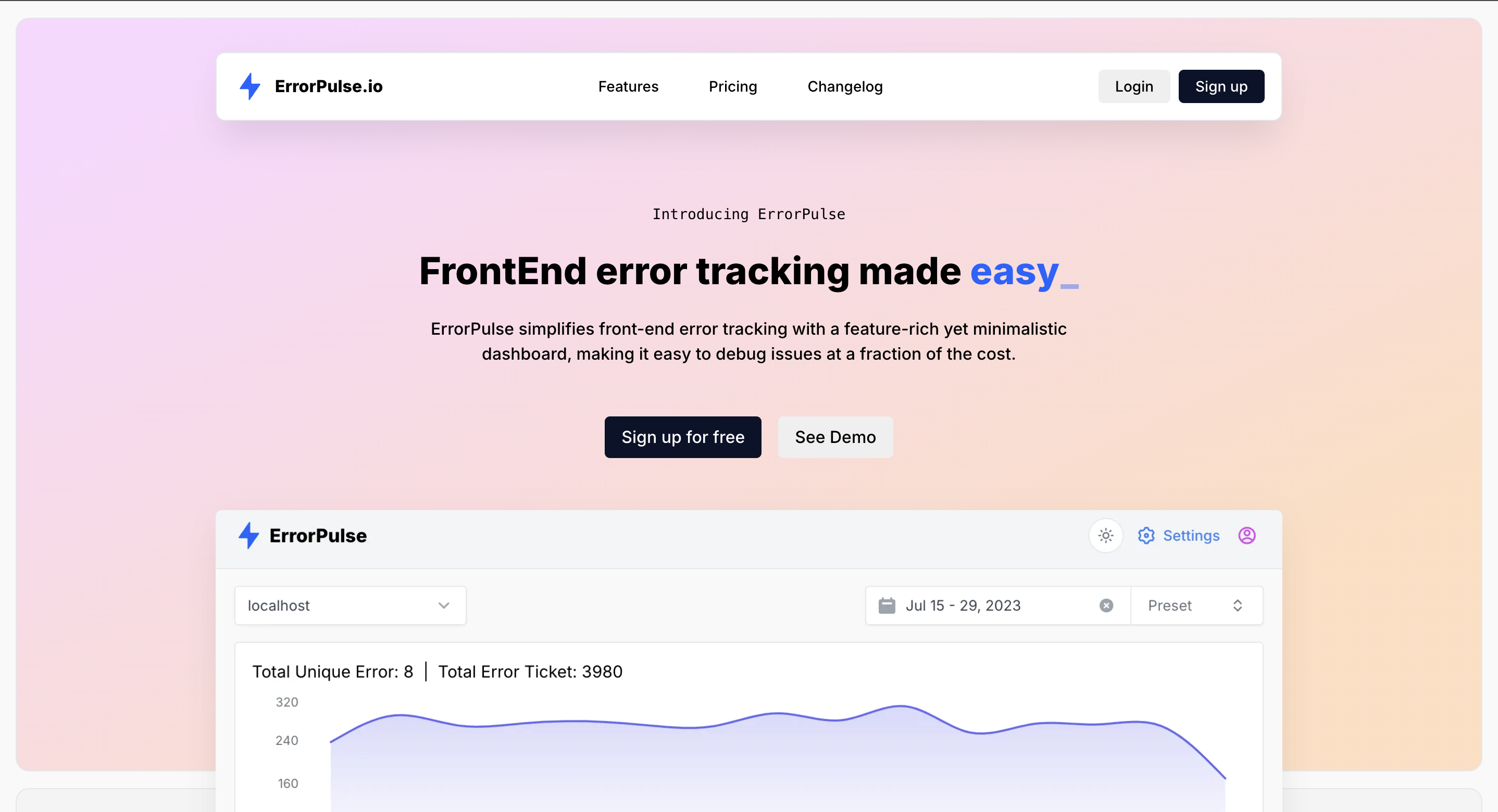 startuptile ErrorPulse-Complete Frontend Error Tracking at an Affordable Price