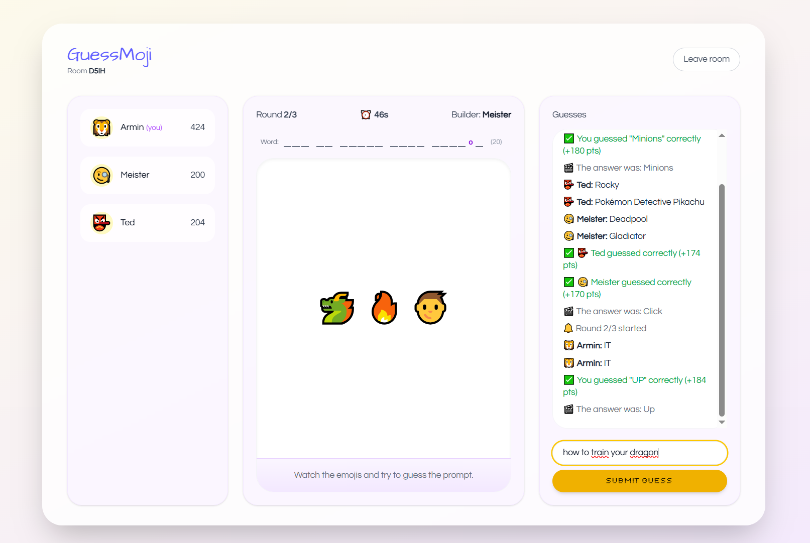 GuessMoji - Screenshot 2 showing product features and functionality