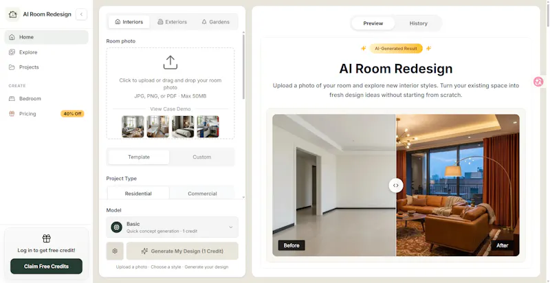 ai room redesign screenshot 1