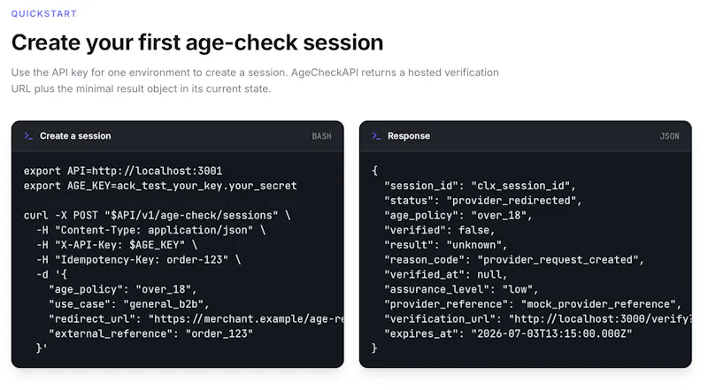 AgeCheck API screenshot 1