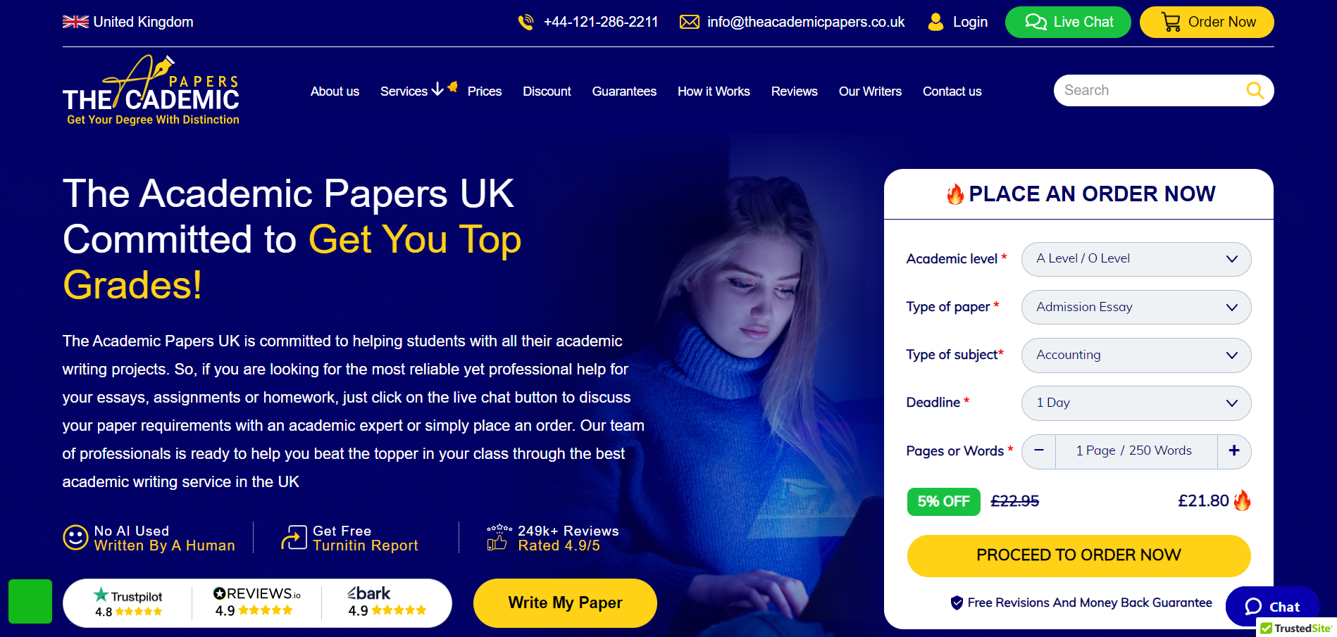 The Academic Papers UK - Main product screenshot demonstrating key features and user interface