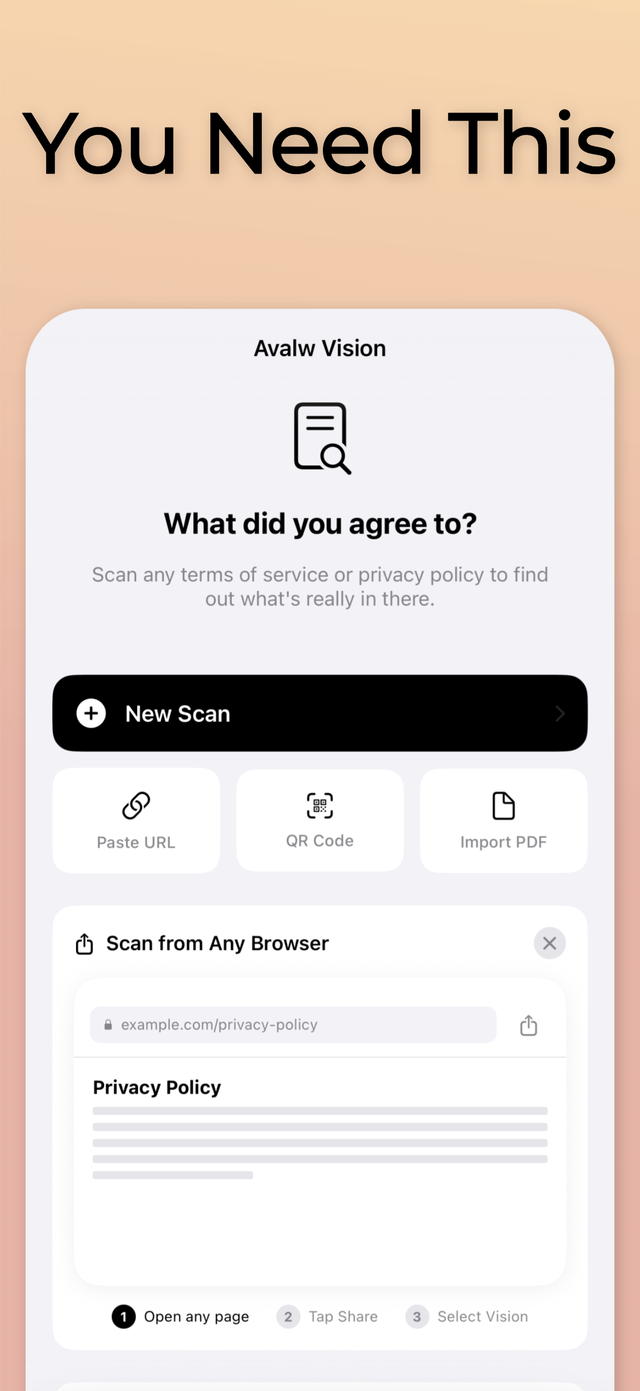 Avalw Vision — Privacy & Terms Scanner gallery image