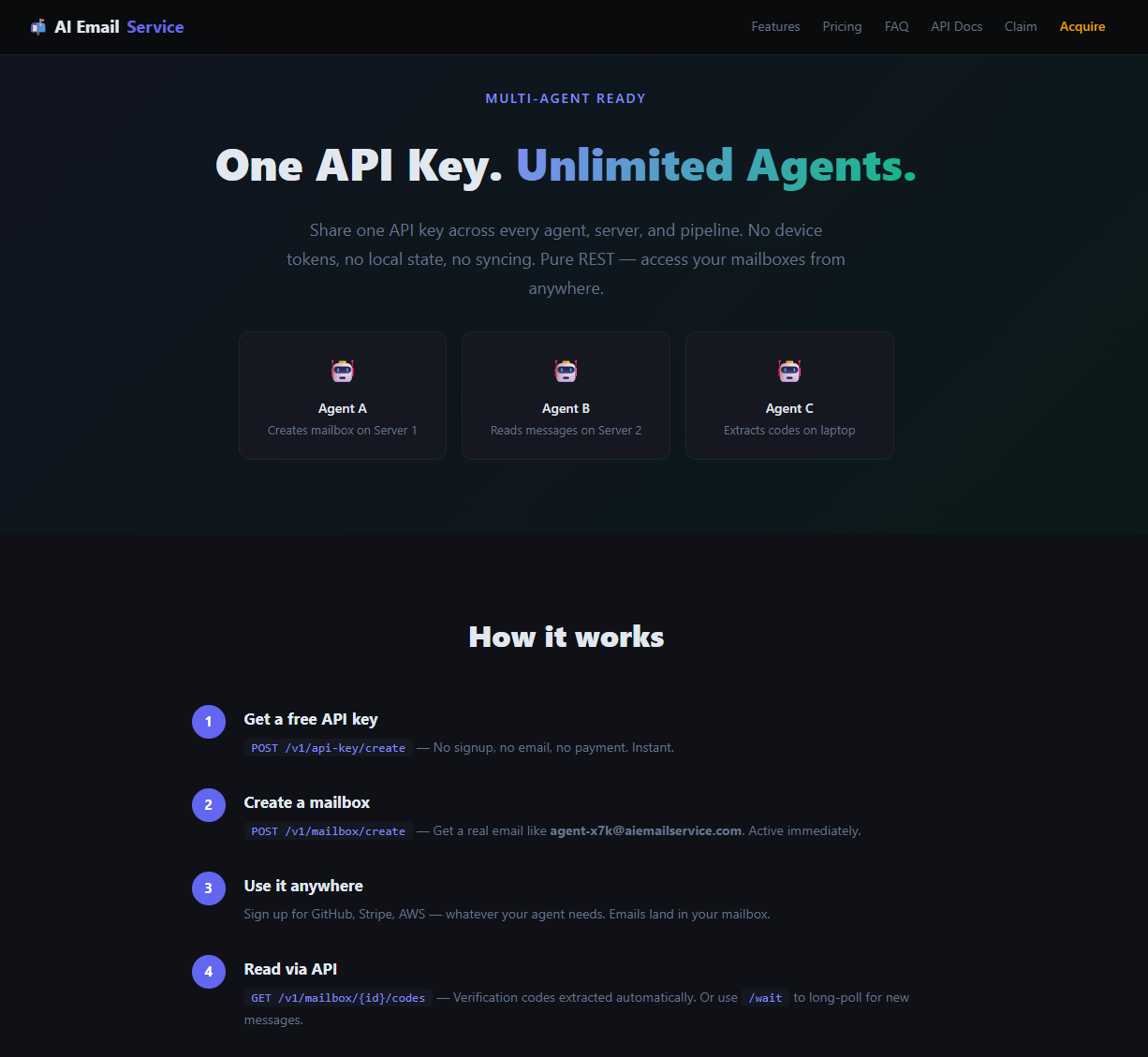 Ai Email Service - Screenshot 2 showing product features and functionality