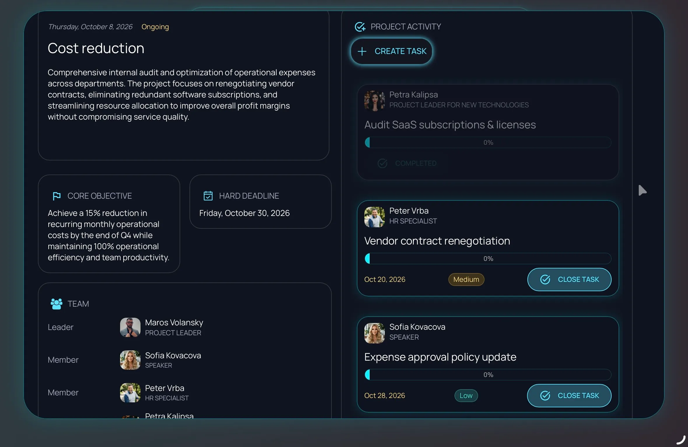 ONYXTASK - Web application gallery image